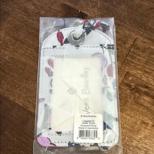 Vera Bradley Floral Luggage Tag - White and Pink ‘Vineyard Floral’ NWT
